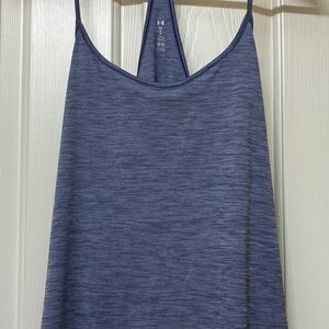 Under Armour Heathered-Blue Sleeveless Racerback Tank Top Athletic